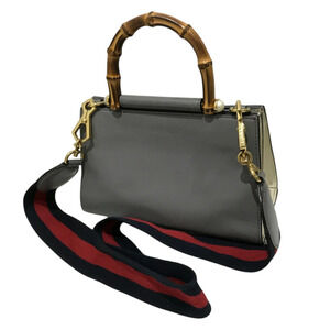 Gucci Web Stripe GG Canvas 2Way Duffle Bag Gray